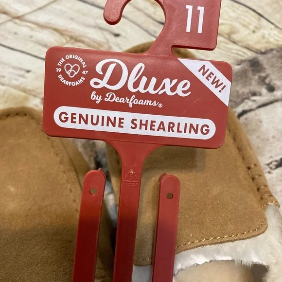 NWT Dluxe by Dearfoama men’s genuine shearling warm & comfy slippers shoes 11 - Picture 8 of 11